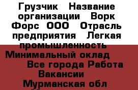 Грузчик › Название организации ­ Ворк Форс, ООО › Отрасль предприятия ­ Легкая промышленность › Минимальный оклад ­ 24 000 - Все города Работа » Вакансии   . Мурманская обл.,Мончегорск г.